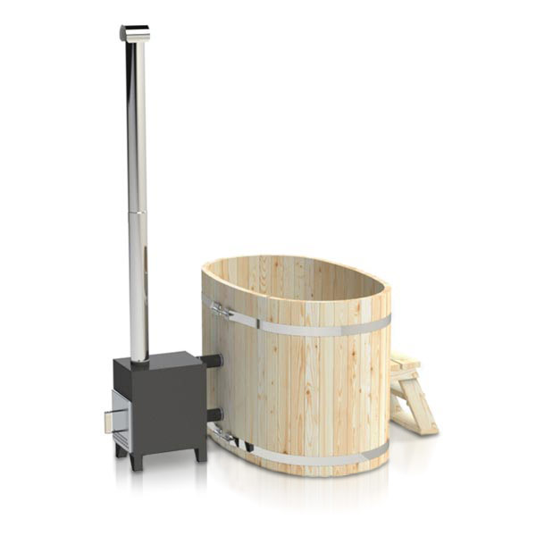 Thumbnail: Wooden Oval Hot Tub - Outside Heater (2 Person)